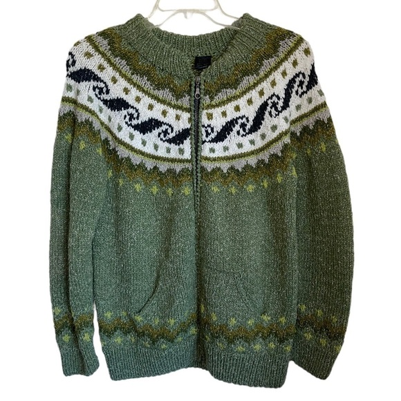 Otavalo Native American Wool, full zip Sweater. Size Medium- see measurements. - Picture 3 of 10